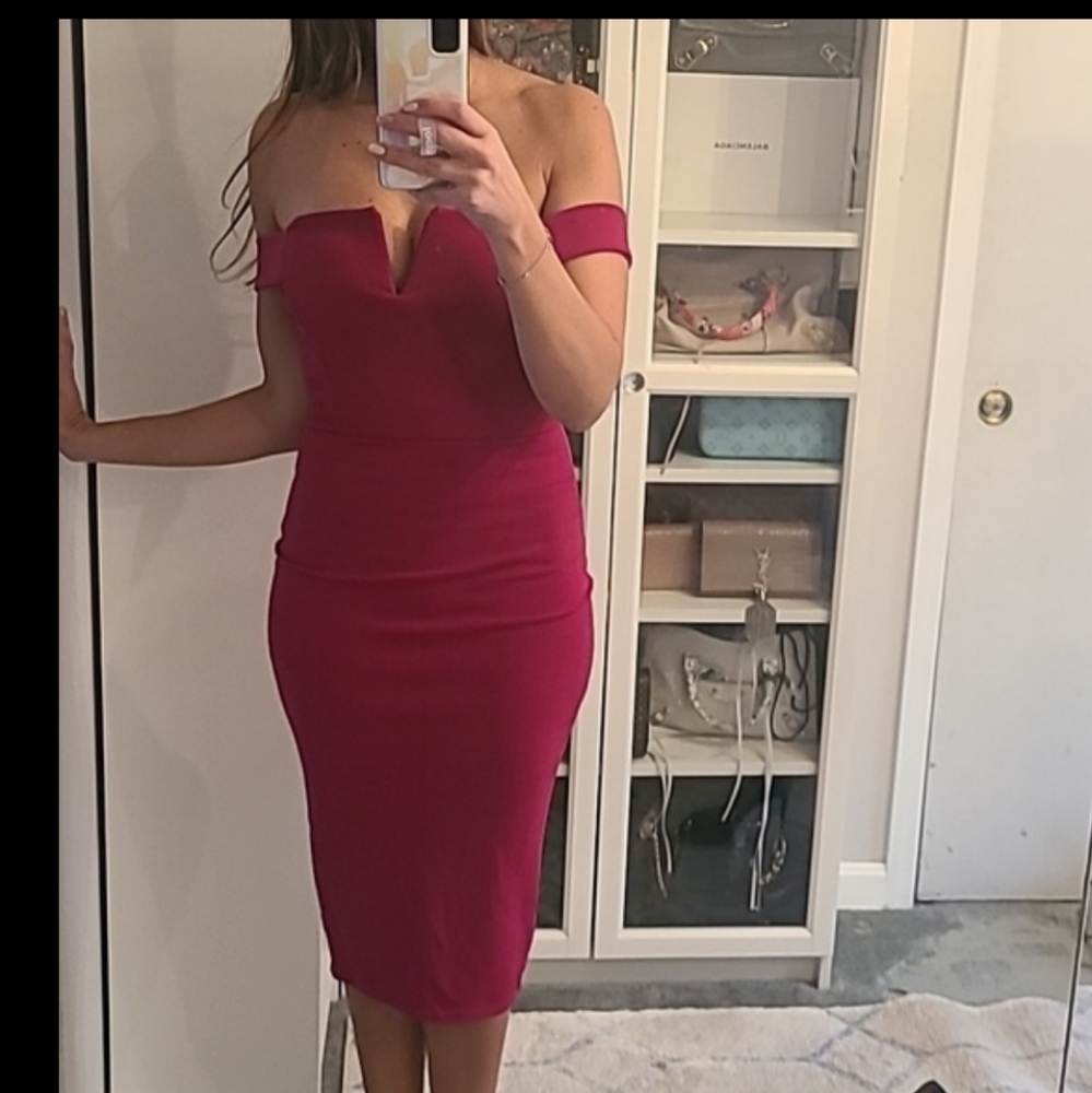 Cranberry midi dress